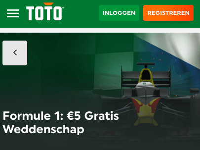 Formule 1 € 5 gratis weddenschap bij Toto