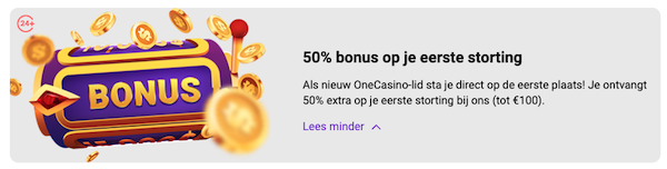 stortingsbonus onecasino